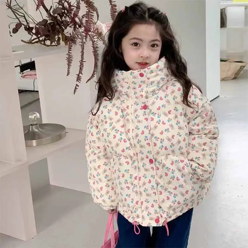 Abrigo acolchado de invierno para niña con cremallera y capucha - imagen 5