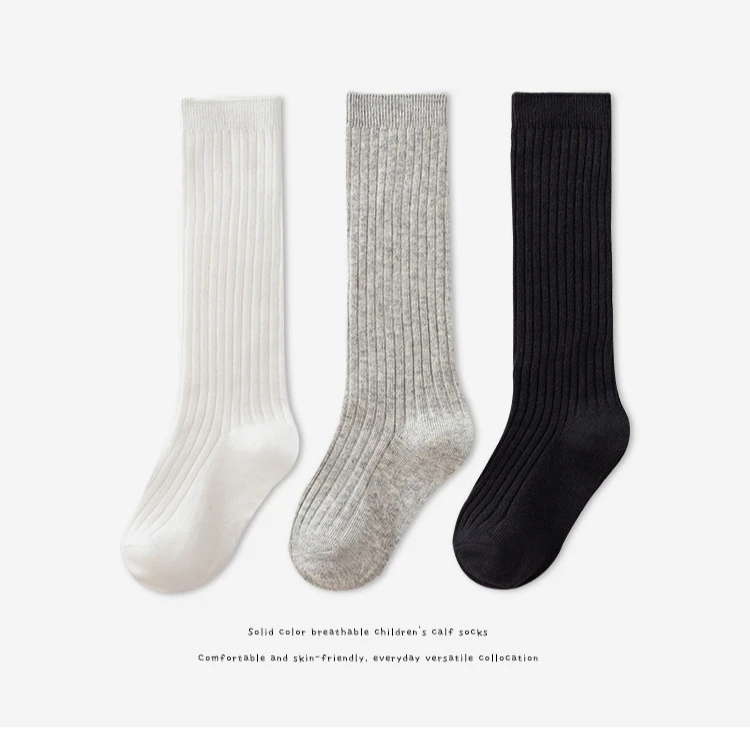 Calcetines de algodón suave para niños, estilo escolar