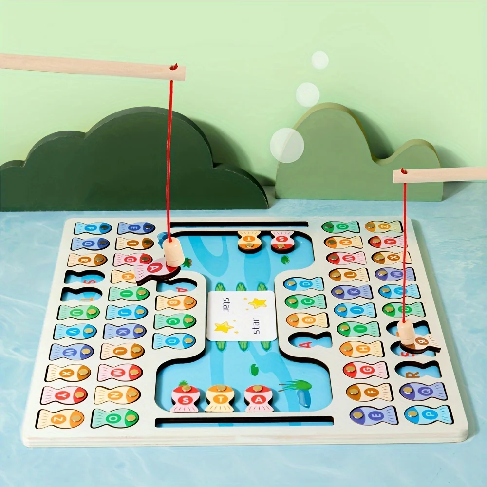 Juego de pesca magnético de madera Montessori para motricidad fina - imagen 5