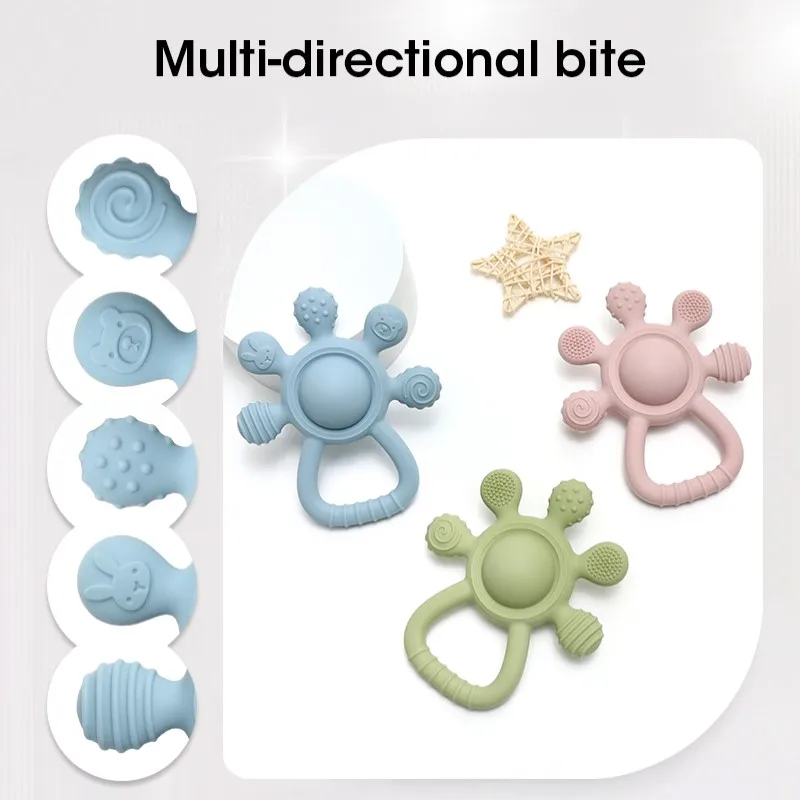 Mordedor y sonajero de silicona para bebé – Sensorial sin BPA - imagen 4