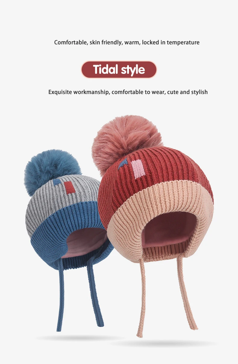 Detalle del gorro peludo bonito