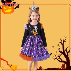 DXTON vestido Halloween para niña de fiesta con calavera