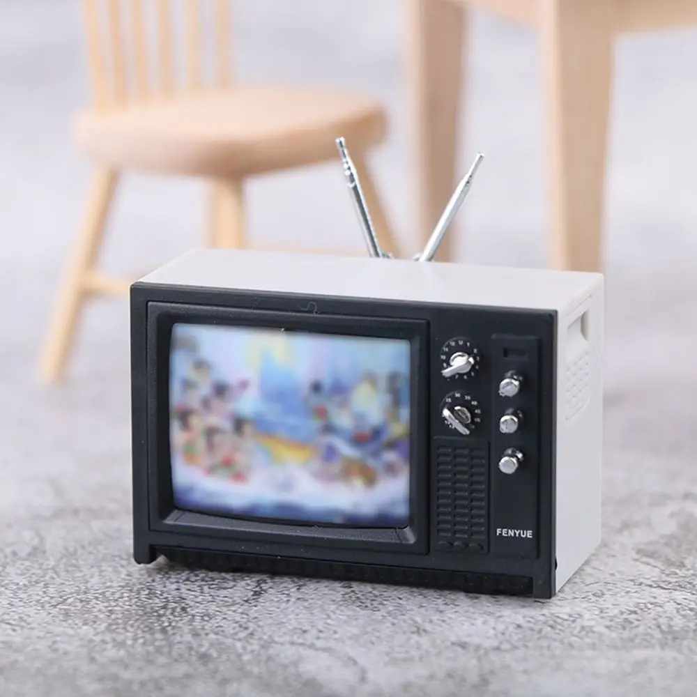 Televisión en miniatura retro para casa de muñecas y decoración BJD - imagen 4