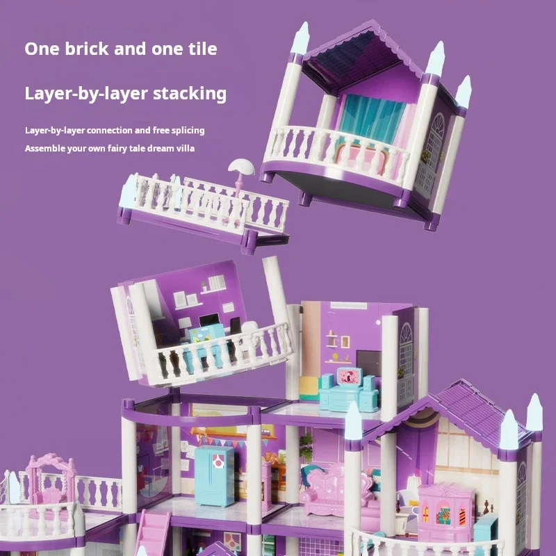 Castillo LED para princesas – Casa de muñecas infantil con luces - imagen 5