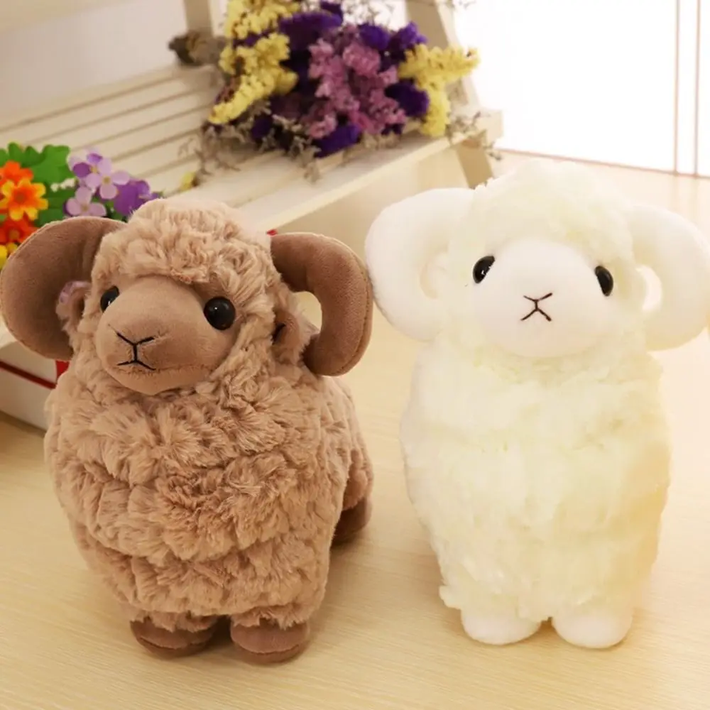 Peluche de oveja con grandes cuernos, suave y tierno para niño - imagen 2