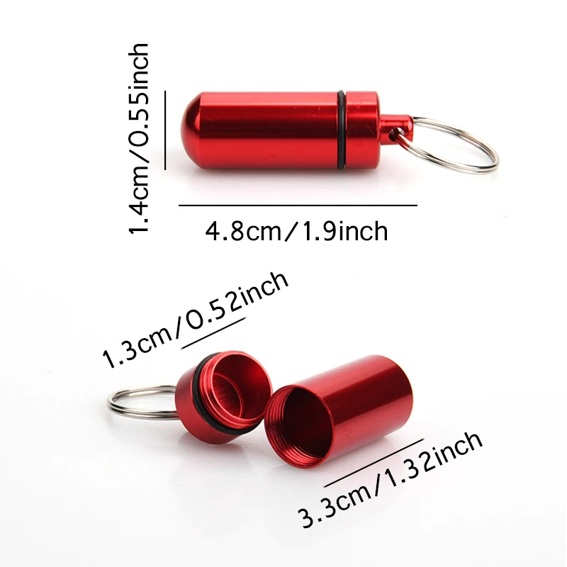 ZYF Estuche impermeable de aluminio para pastillas - Llavero - imagen 5