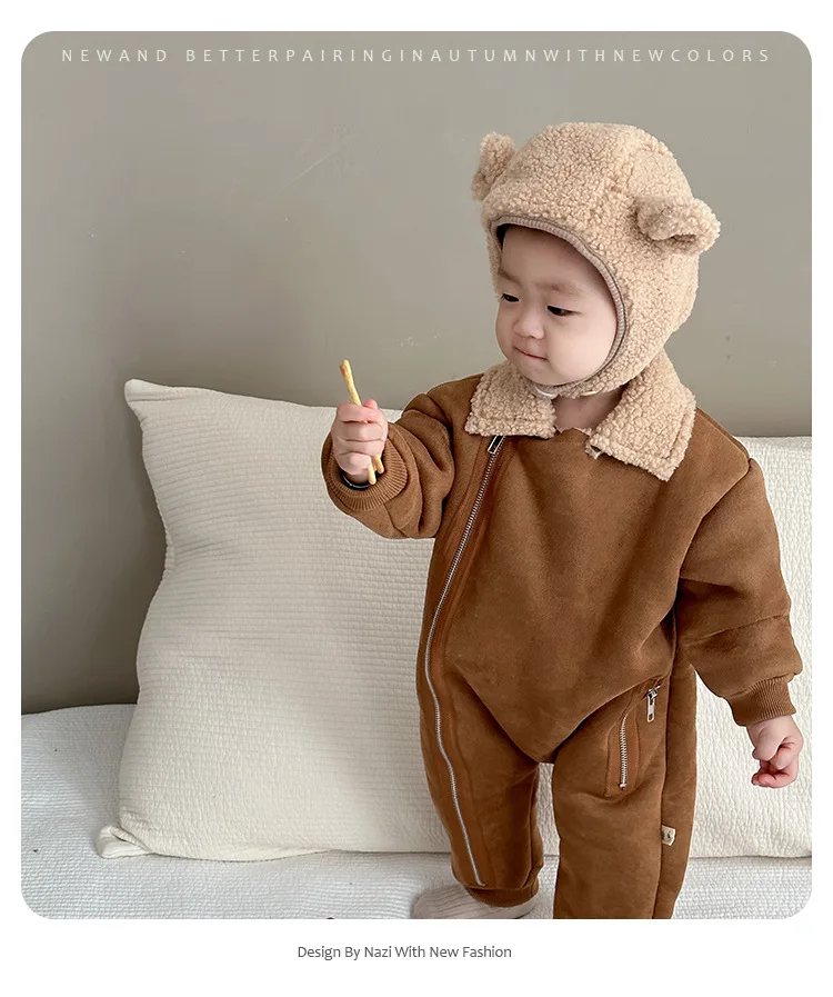 Pelele de invierno con forro de piel para niña