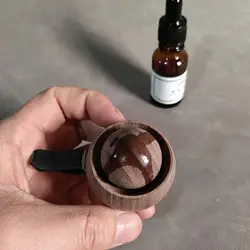 Difusor de coche circular de nogal negro para aromaterapia en rejillas