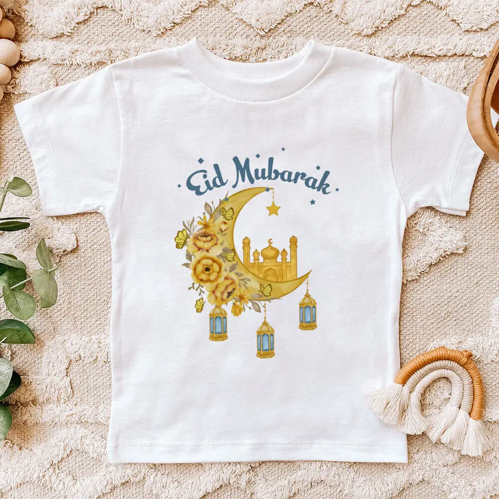 Camiseta infantil Ramadan – Estampado luna y estrella, algodón suave - imagen 2
