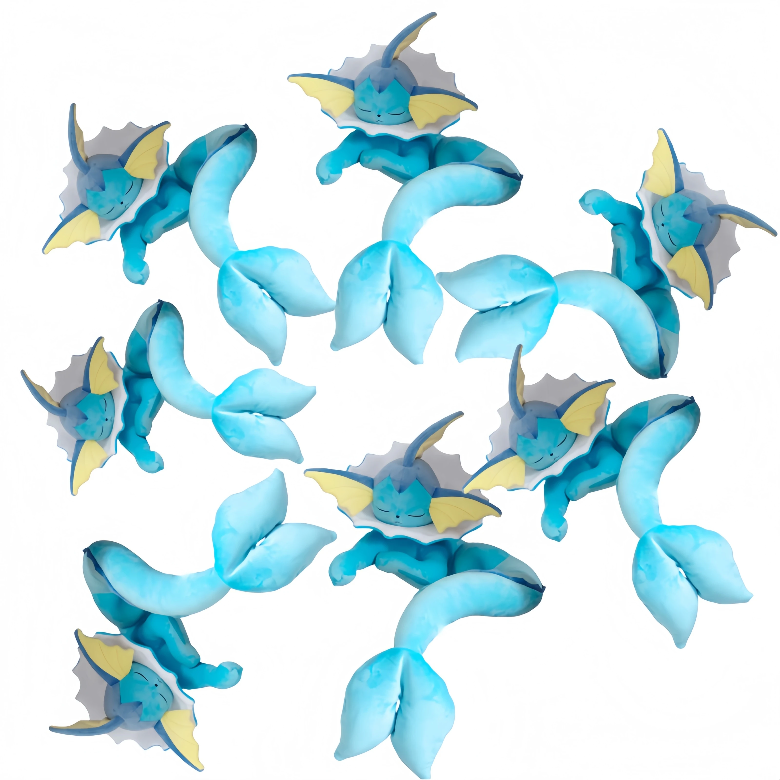 Peluche Pokémon Sleep Vaporeon con círculo de evoluciones - imagen 4