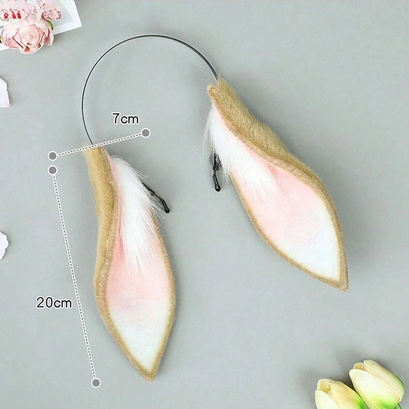 Diadema con orejas de conejo en felpa para cosplay infantil y eventos - imagen 2