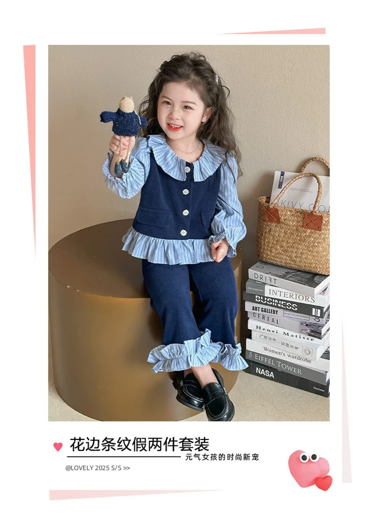 Conjunto infantil informal para otoño, fácil de llevar