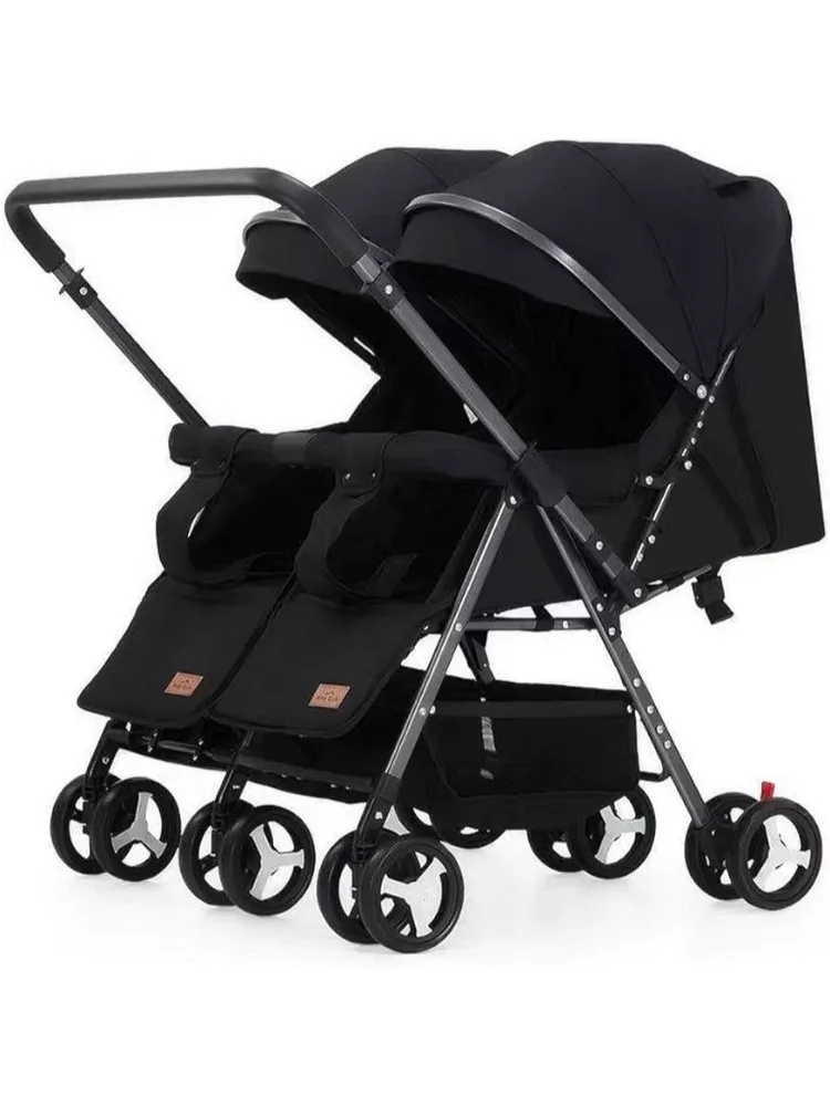 Cochecito doble para gemelos ligero y plegable con dosel reclinable - imagen 2