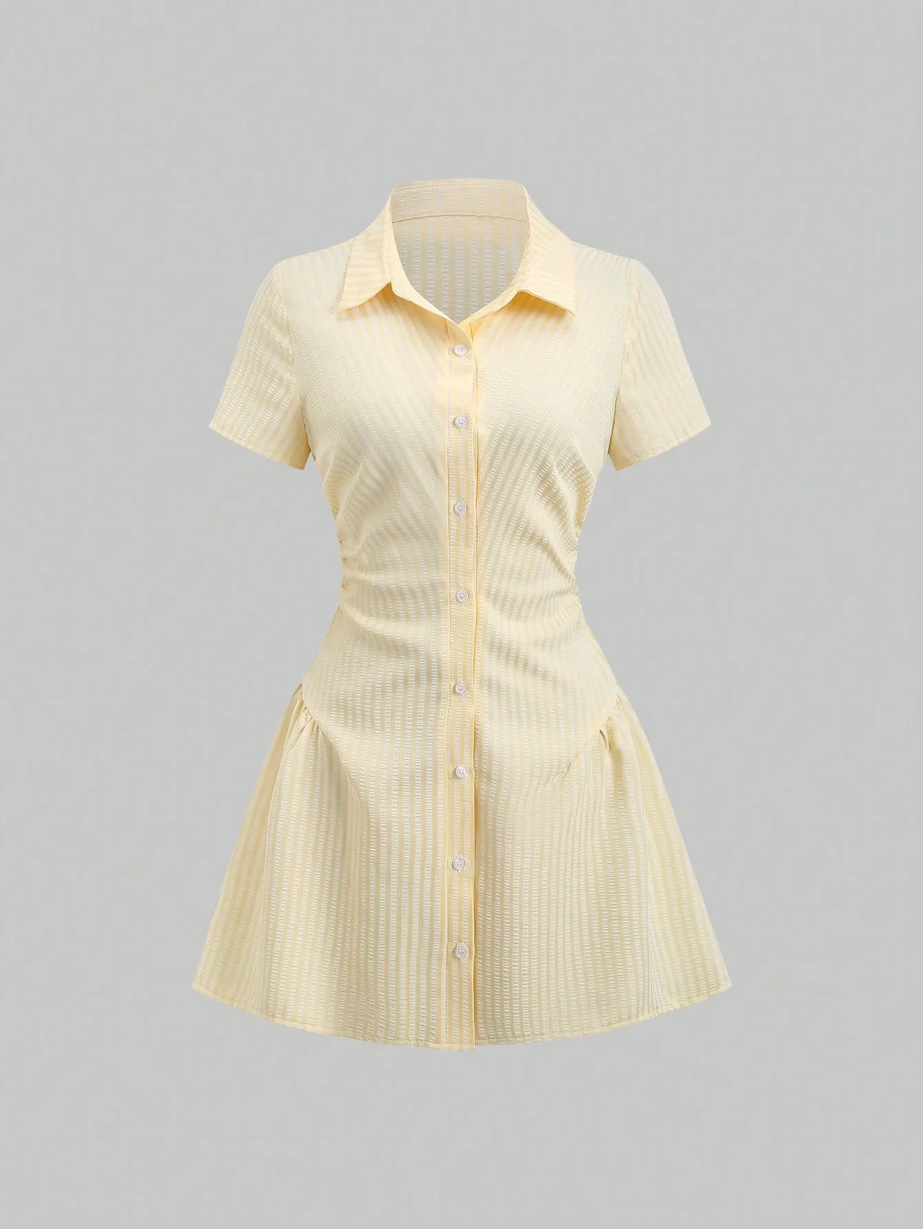 Vestido de verano para niña con mangas abullonadas y falda plisada - imagen 2