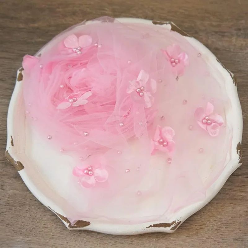 Envoltura para fotos de recién nacido de gasa con diadema - imagen 4
