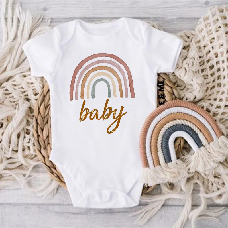 Peleles arcoiris para bebe recien nacido - Ropa veraniega unisex - imagen 4