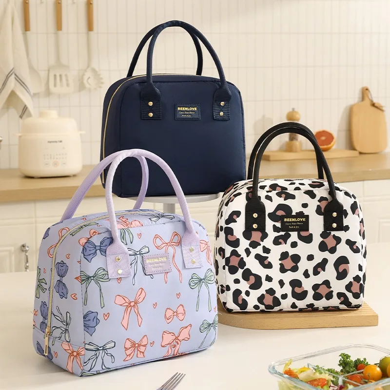 Bolsa térmica de almuerzo con estampado de lazo, aislada - imagen 4