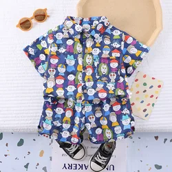 Conjunto veraniego para bebé – Camisa y pantalón corto estampado
