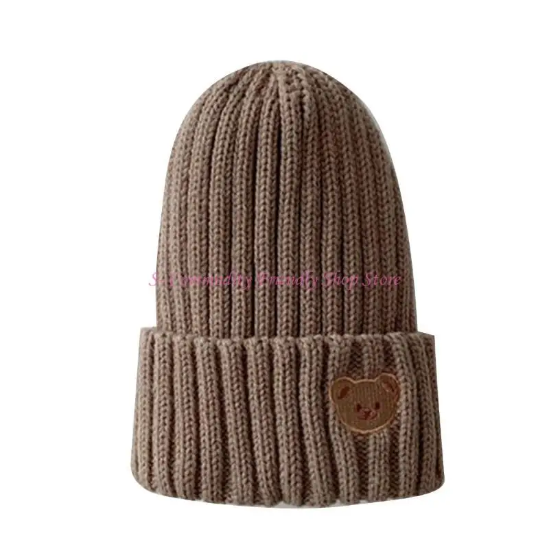Gorro bebé bordado osito de dibujos animados suave y cálido unisex - imagen 2