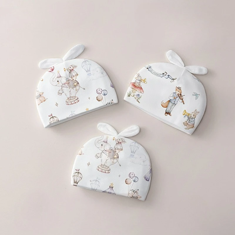 Gorro de algodón suave para bebé con estampado de dibujos animados - imagen 3