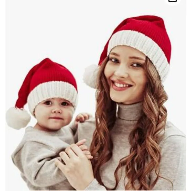 Gorro Papá Noel rojo con pompón para adulto