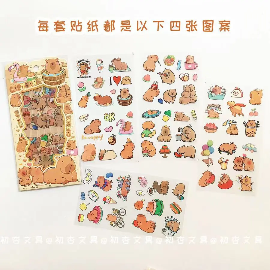 Pegatinas impermeables transparentes de capibara para cuaderno móvil - imagen 3