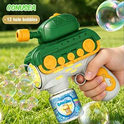 Pistola de burbujas jabonosas con tanque eléctrico para niños