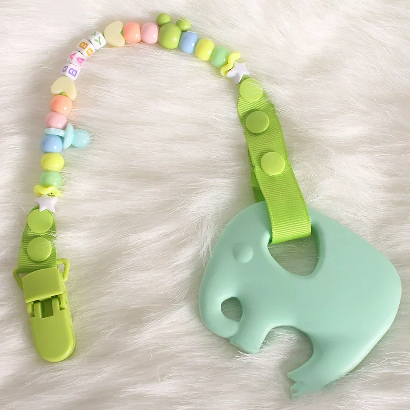 Clips para chupete en silicona con cadena antipérdida bebé - imagen 3