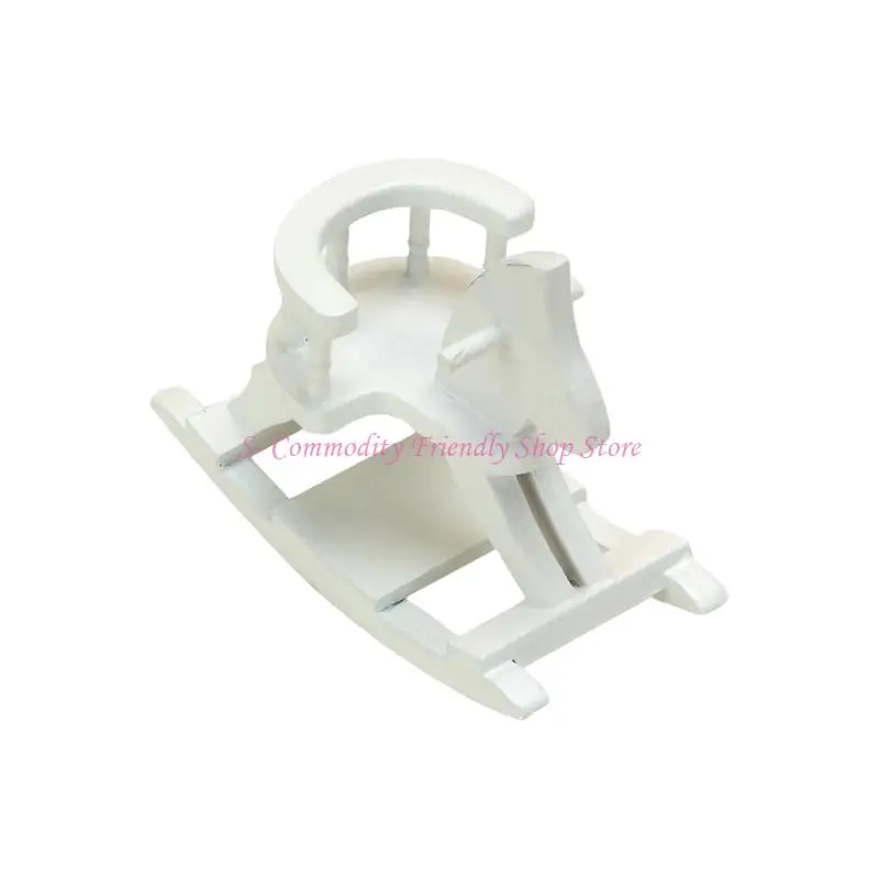 Caballo mecedora en madera estilo nórdico para casa de muñecas - imagen 4