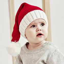 Gorro de punto con pompón para bebé – Invierno cálido