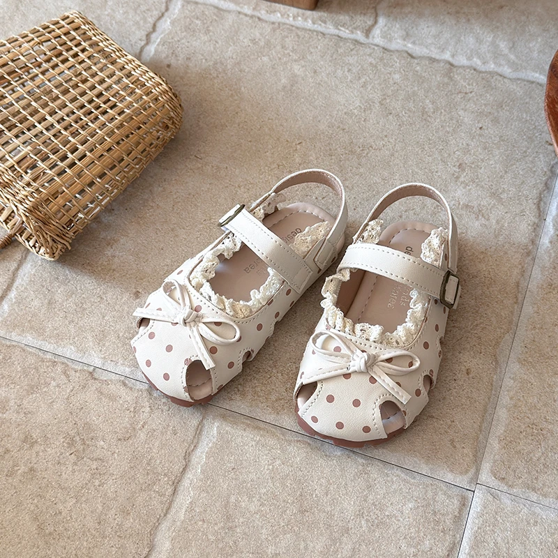 Sandalias de verano con encaje antideslizantes de suela suave para niñas - imagen 2