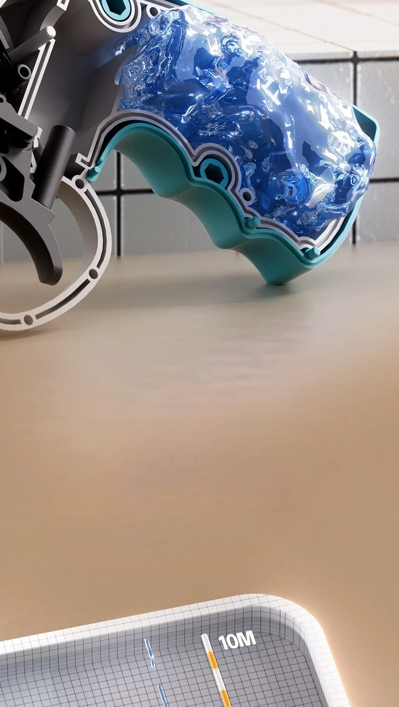 Pistola de agua dentro de una mochila infantil lista para salir