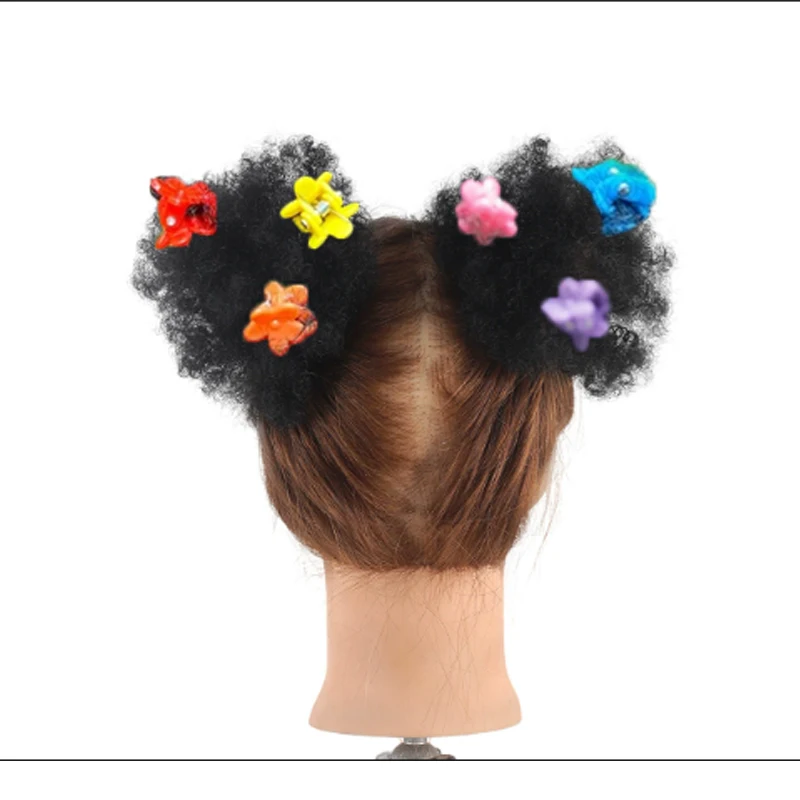 Moños para el pelo Afro Puff rizados con garra elástica - imagen 2