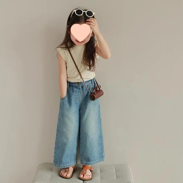 Pantalones vaqueros holgados para niña con cintura elástica - imagen 4
