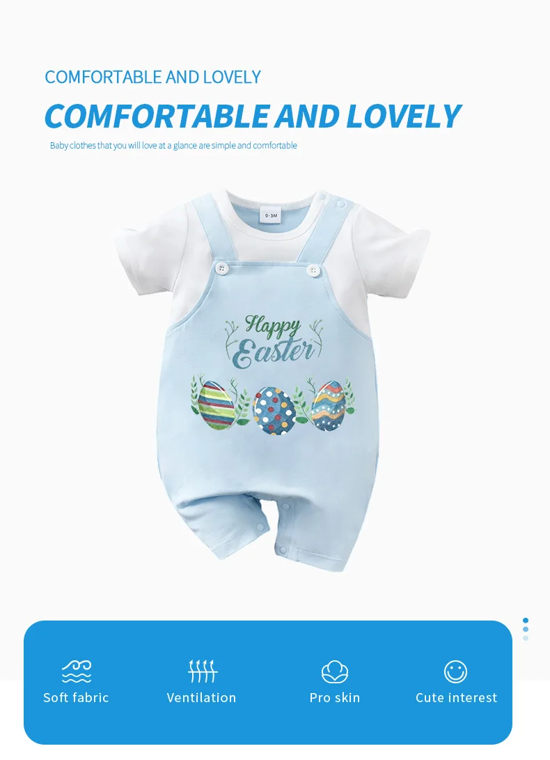 Babygrow de una pieza con estampado de huevos de Pascua