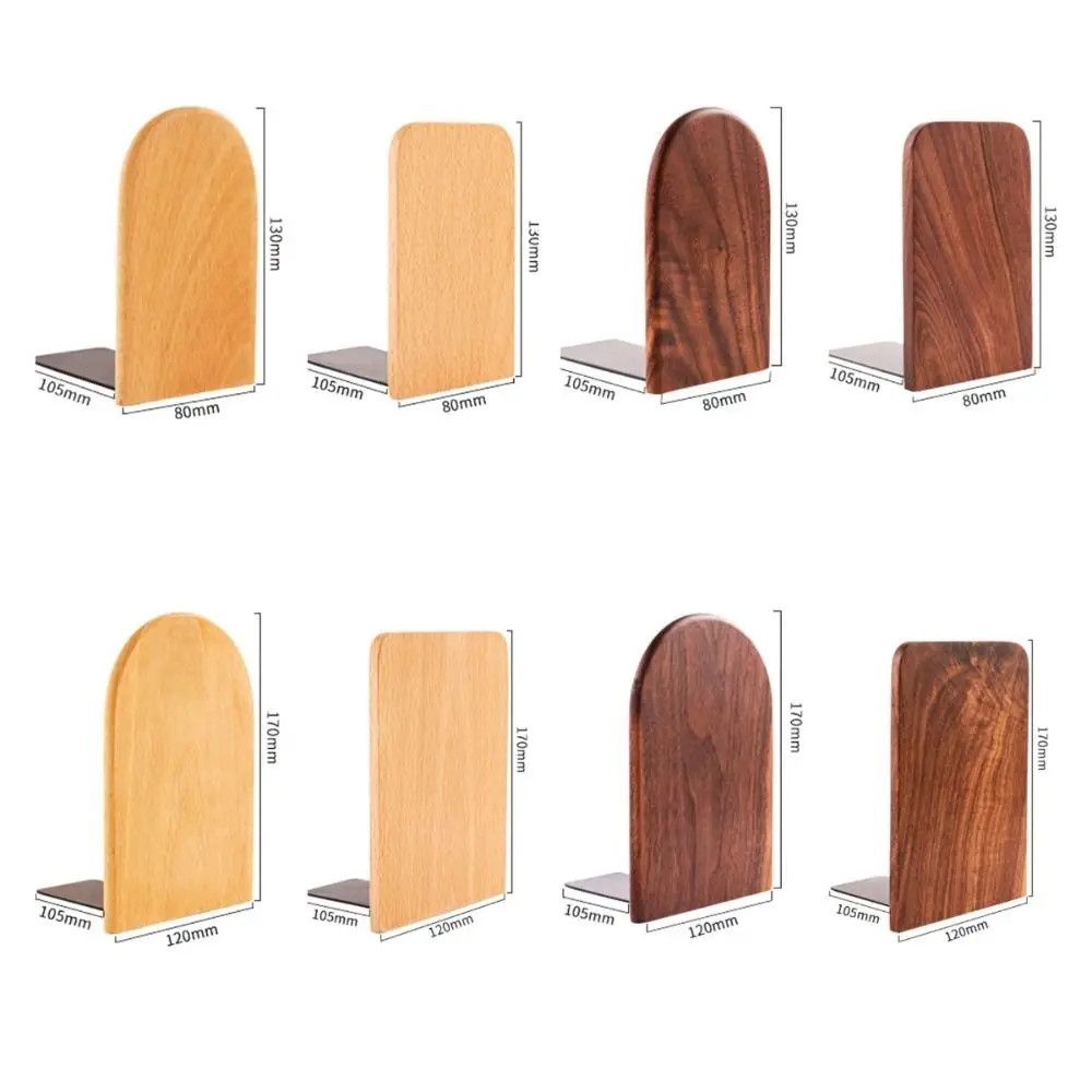 Sujetalibros de madera natural resistentes para escritorio y libros - imagen 3