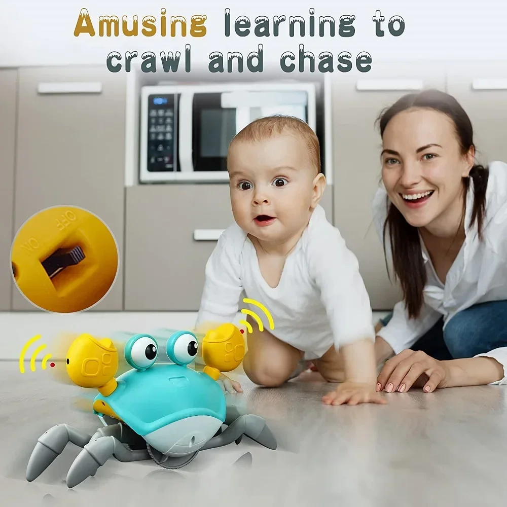 Granchio juguete electrónico para niños con música y desplazamiento