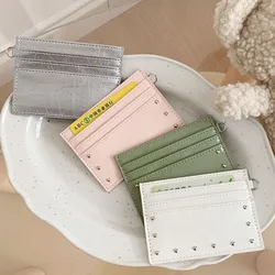 Cartera infantil ultrafina de cuero agrietado con ranuras