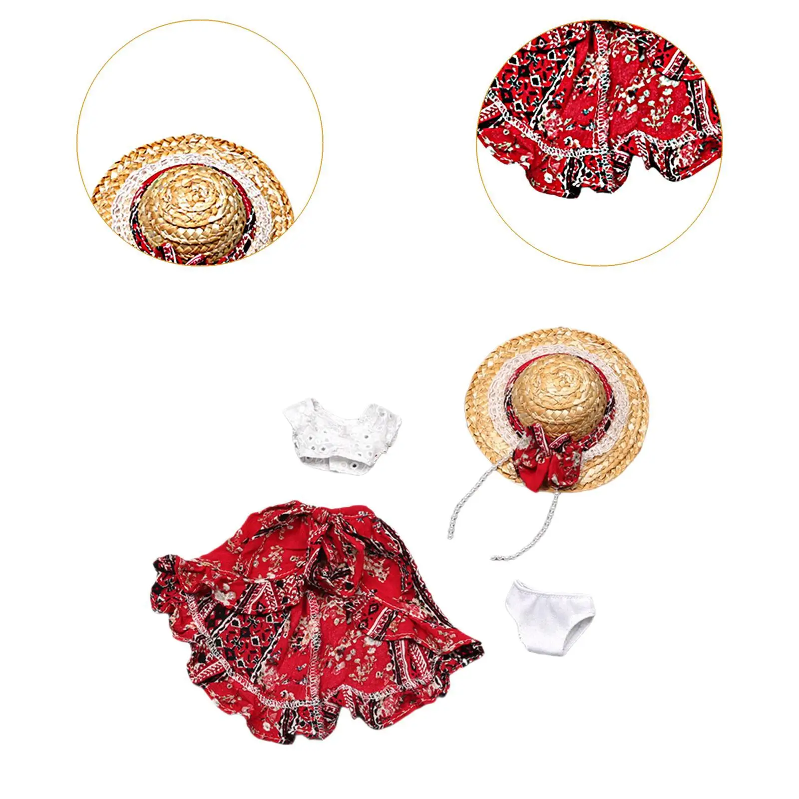 Conjunto de disfraz para muñeca con camiseta, falda y sombrero - imagen 3