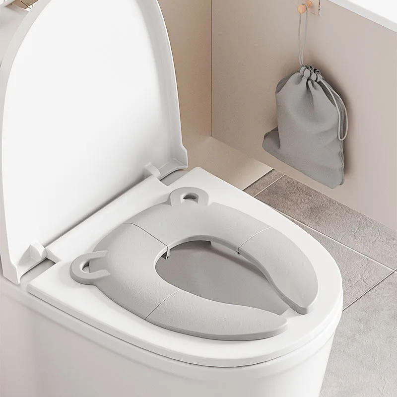 Asiento de entrenamiento para WC de bebé plegable y antideslizante - imagen 5