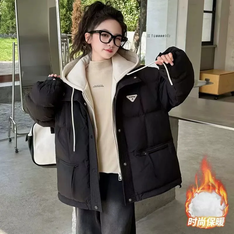 Chaqueta de invierno para niñas con capucha cálida de algodón - imagen 2