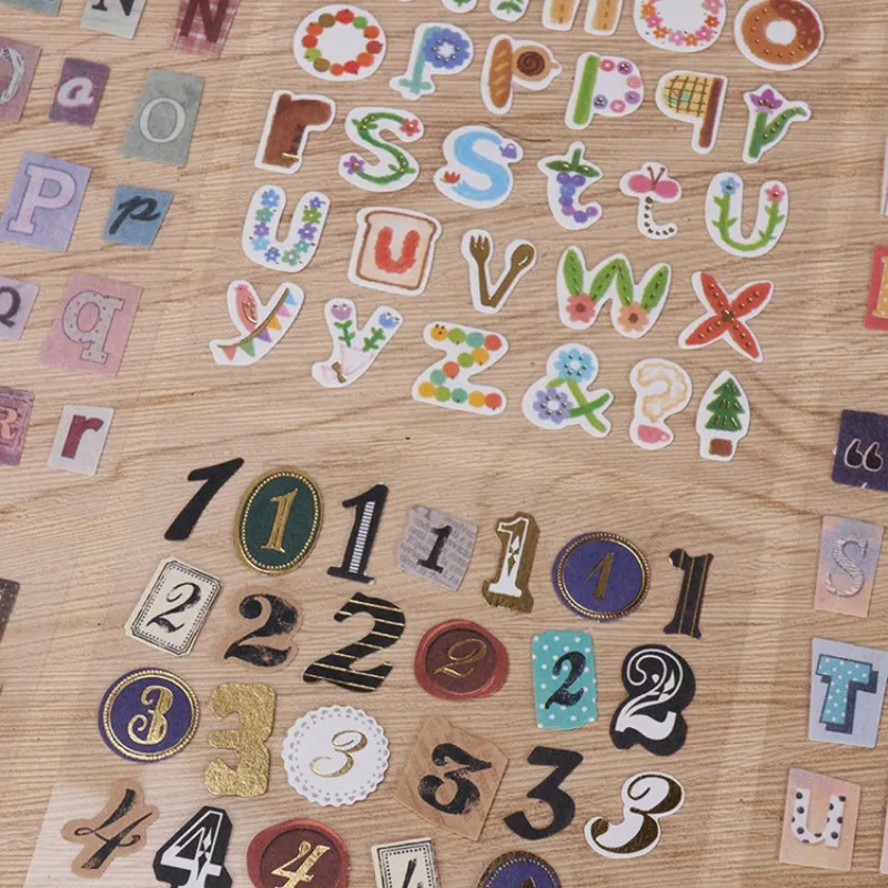 Set de pegatinas scrapbooking alfabeto inglés y números - imagen 4