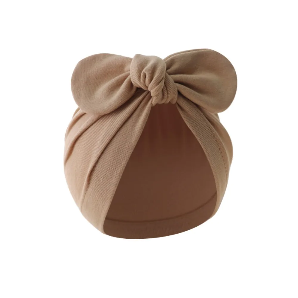 Gorro bebé de algodón con orejas de conejo y lazo floral - imagen 2