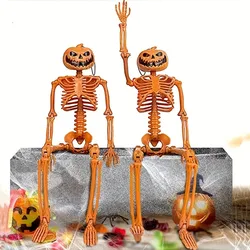 Decoración esqueleto de calabaza de Halloween con articulaciones posables