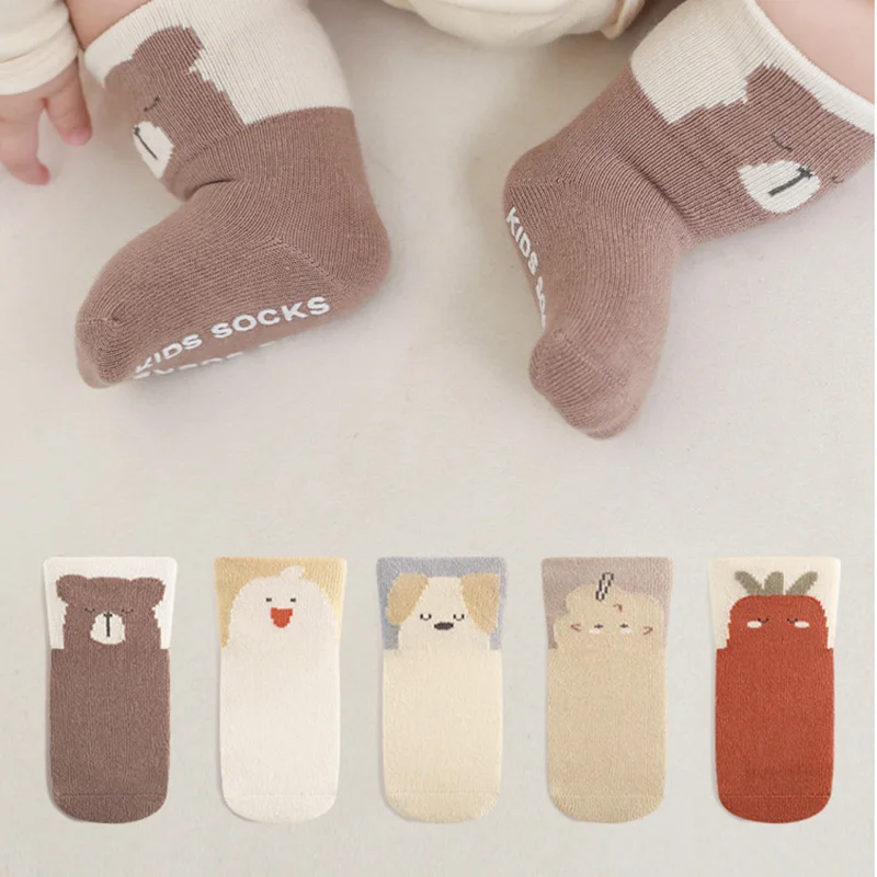 Calcetines de algodón con dibujos animados para bebés recién nacidos