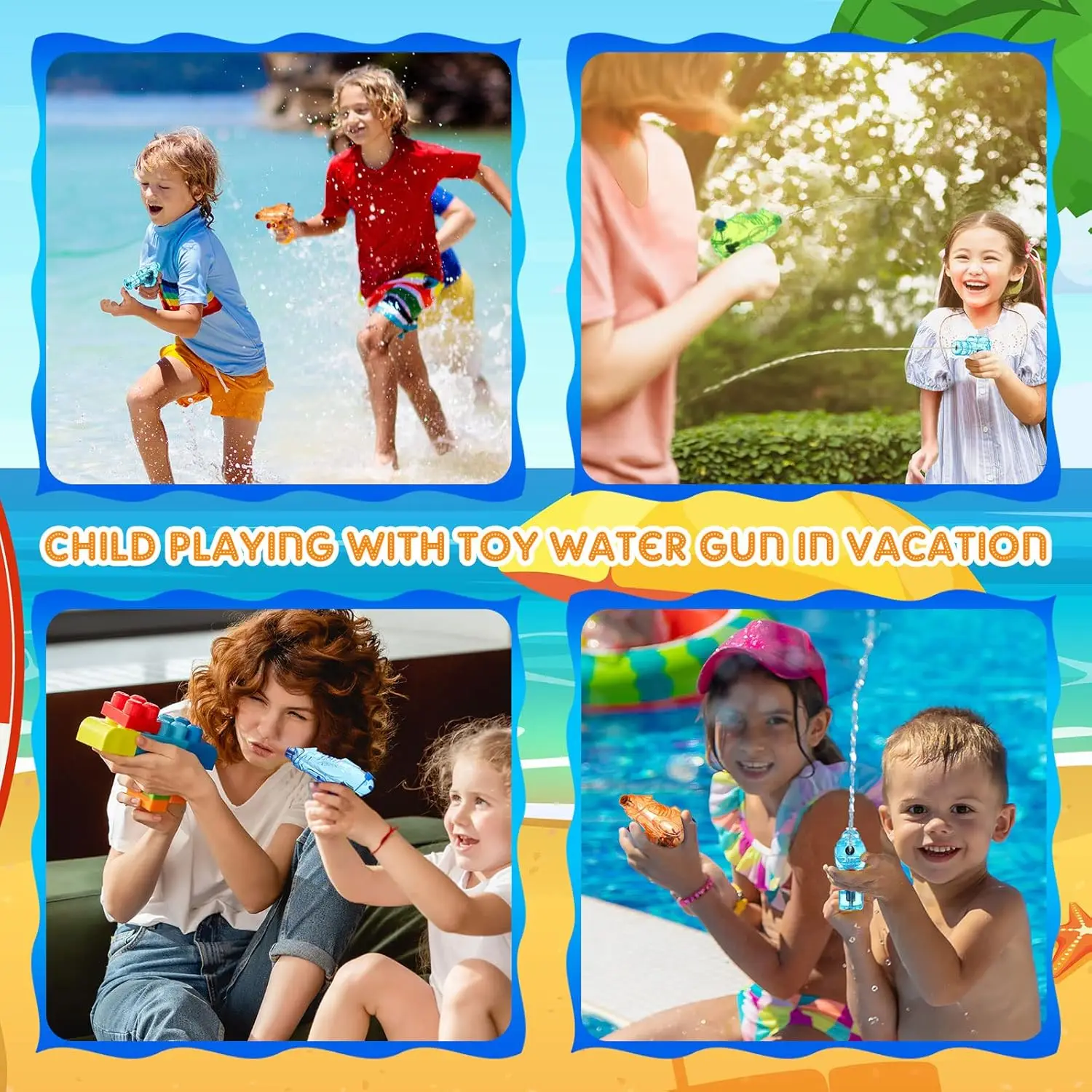 Pistola de agua infantil mini de colores para verano, playa y piscina - imagen 2
