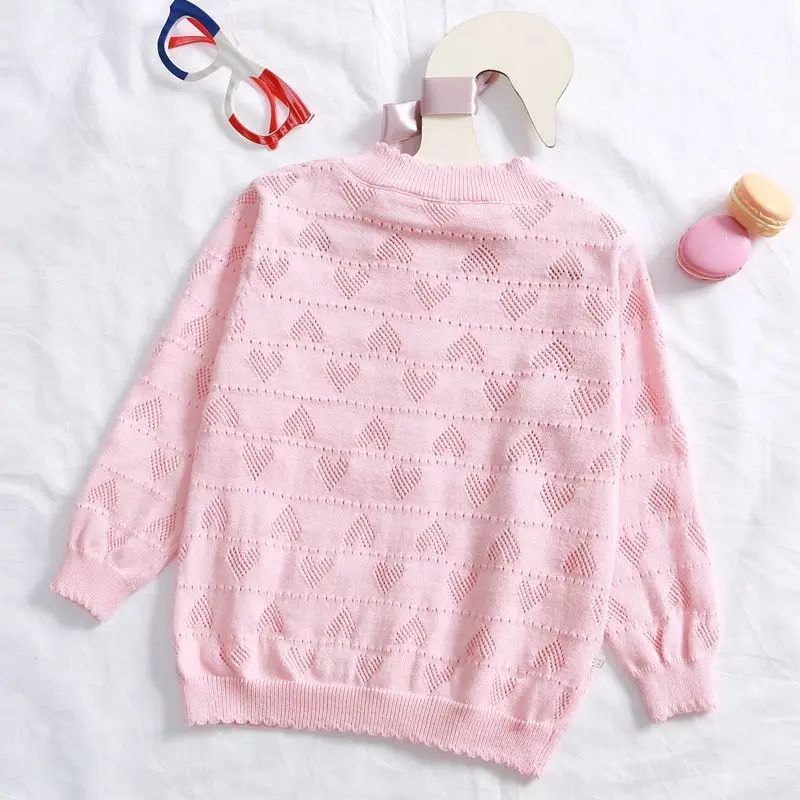 Cárdigan de punto para niñas con cuello V - Ligero primaveral - imagen 2