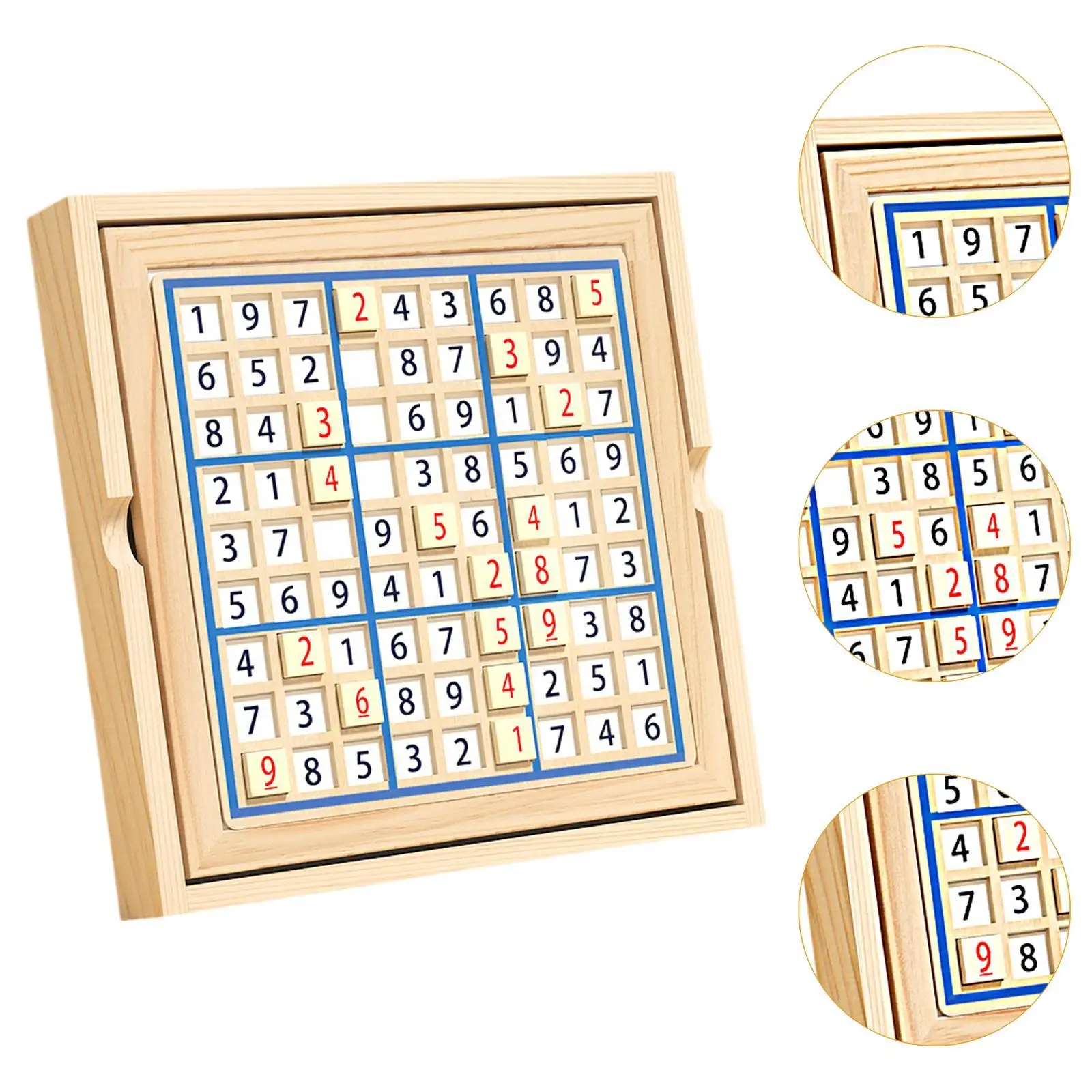 Juego de Sudoku madera educativo con fichas numéricas - imagen 5