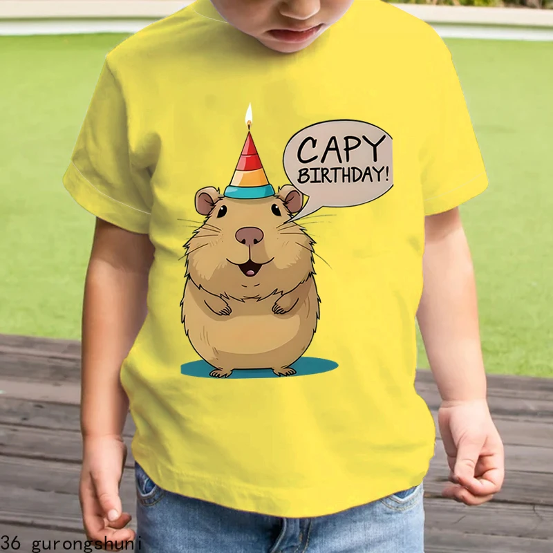 Camiseta capibara cumpleaños para niño – Diseño colorido - imagen 3