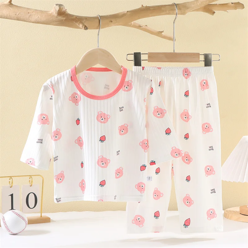 Conjunto de pijama dos piezas para niños con dibujos veraniegos - imagen 3